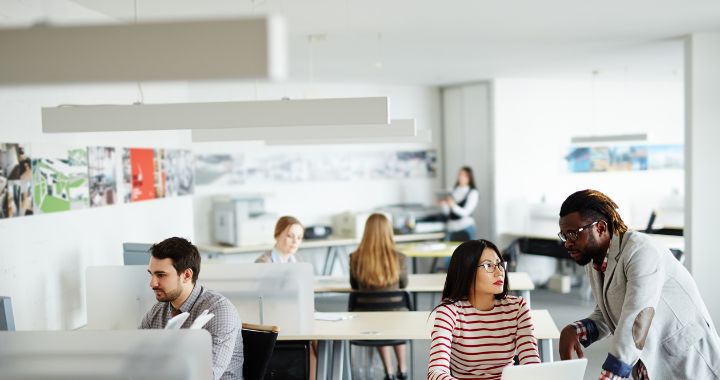 People working in an office