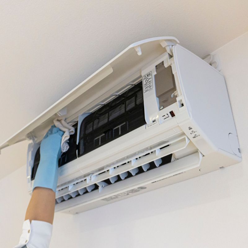 cleaning an air conditioner wall mounted unit