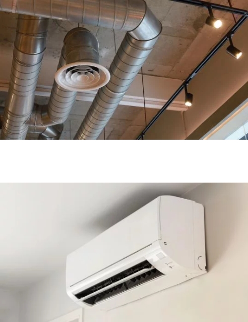 Ducted air conditioning and wall mounted air conditioning systems