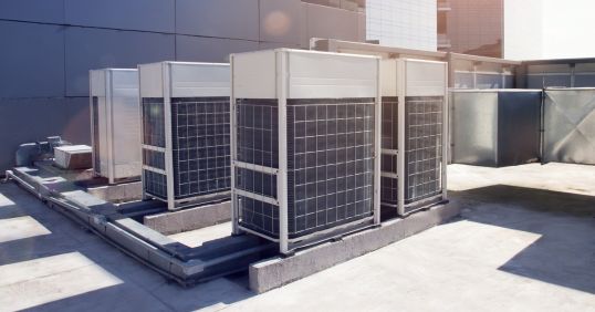 commercial air conditioning units on roof of building