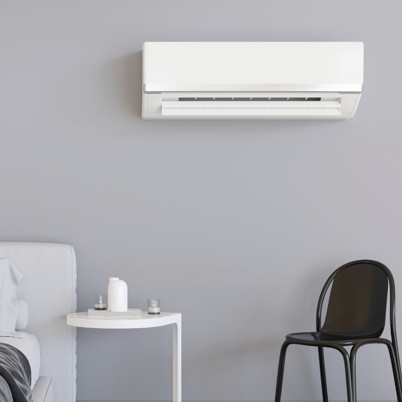 wall mounted air conditioner in bedroom
