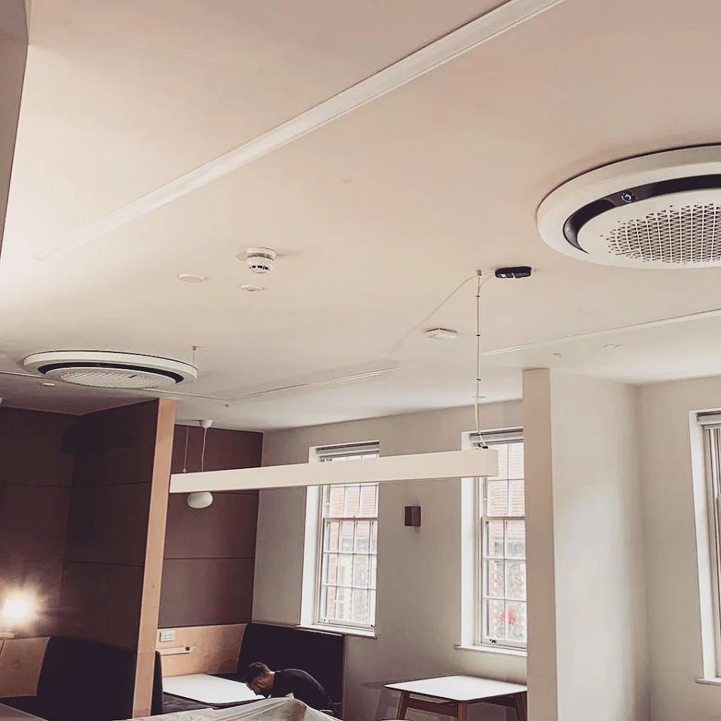 round ceiling air conditioners installed